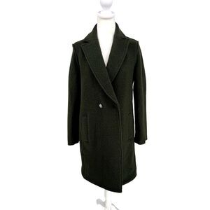 🧥 J.Crew Italian Boiled Wool Coat | Dark Olive Green | Size 4 | EUC CLASSY